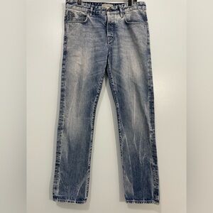 Scotch & Soda Vernon Acid Wash Peacock Blue Straight Jeans Size 34